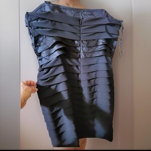 Black Pleated Tiered Sheath Mini Dress